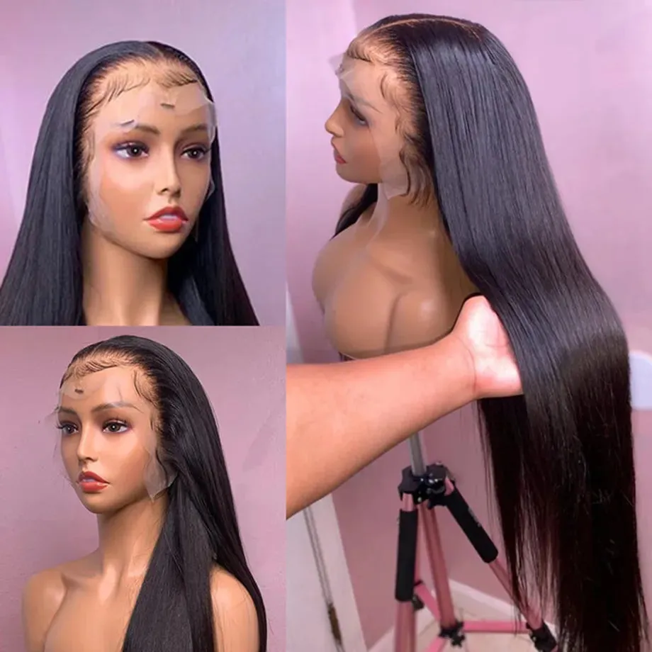 30 40 Inch hd lace human hair wig Straight Lace Front Wig Brazilian nature glueless 13x4 Lace Frontal Pre Plucked Bob Wigs for Black Women taylor Human Hair 250 Density