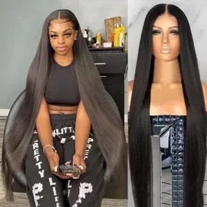 30 40 Inch hd lace human hair wig Straight Lace Front Wig Brazilian nature glueless 13x4 Lace Frontal Pre Plucked Bob Wigs for Black Women taylor Human Hair 250 Density