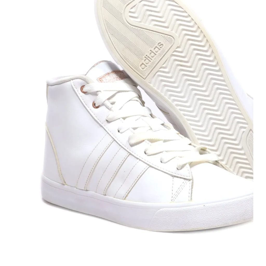Adidas Cf Daily Qt High-Top Sneakers Leather White Colour For Women