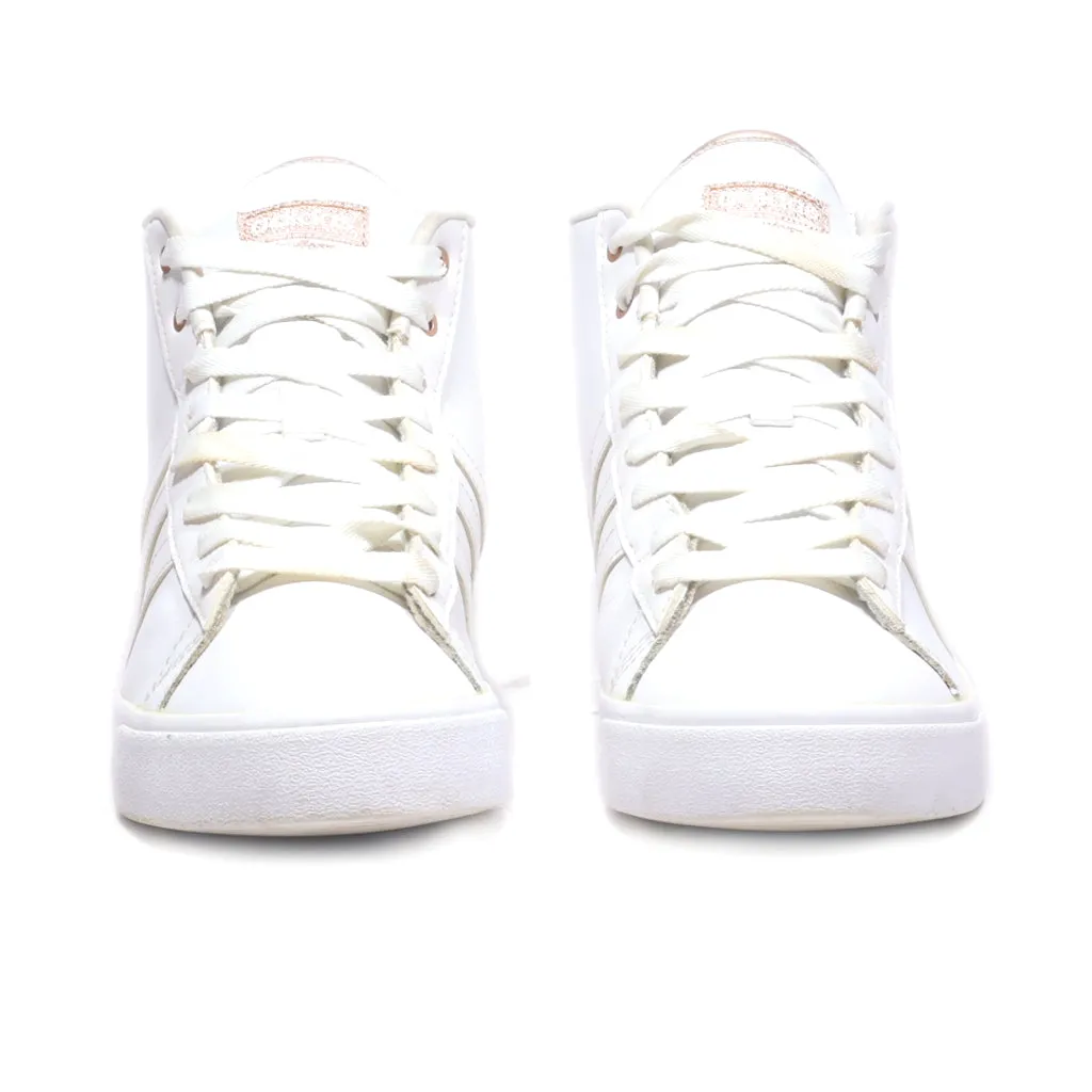 Adidas Cf Daily Qt High-Top Sneakers Leather White Colour For Women