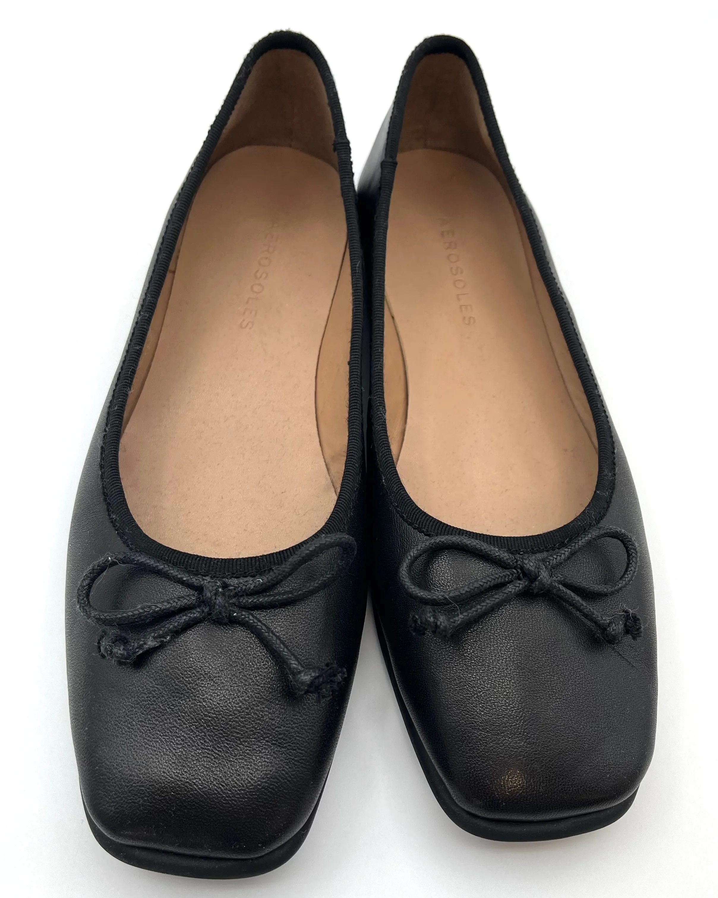 Aerosoles Black Ballet Flats With a Bow - Size 7