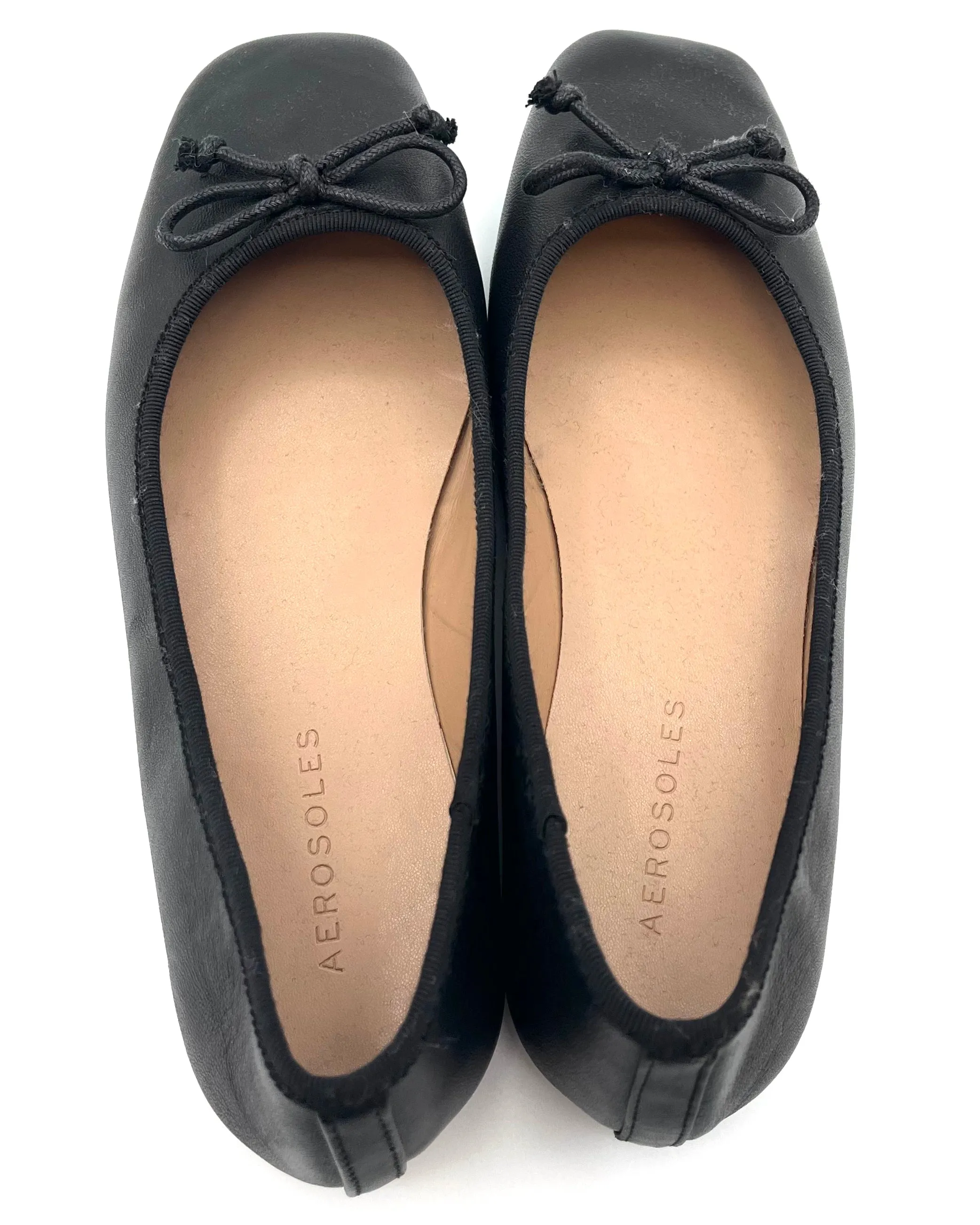 Aerosoles Black Ballet Flats With a Bow - Size 7