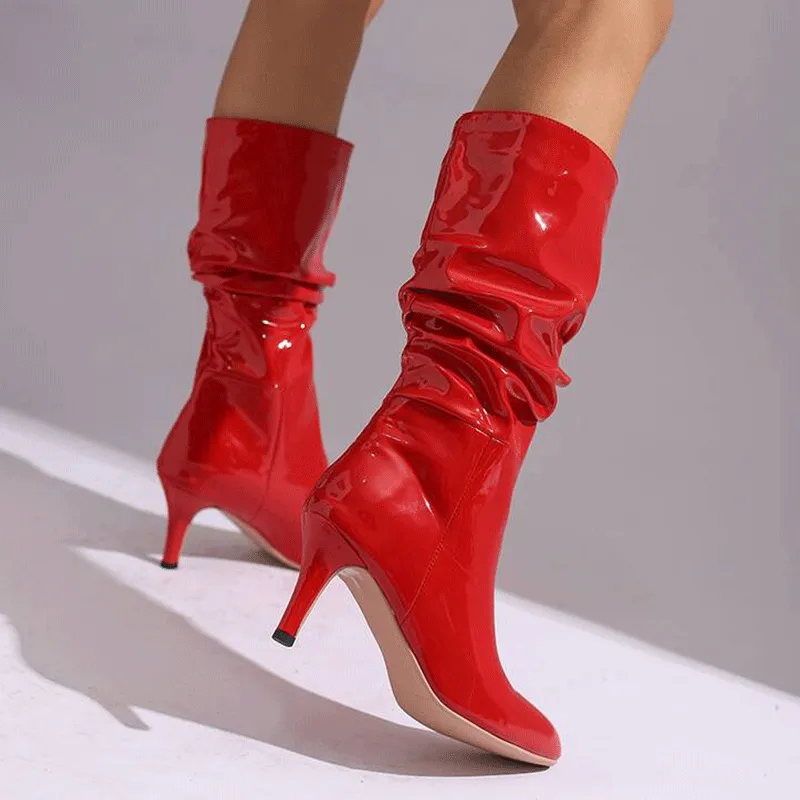 AJ Women's 7.5cm Slim High Heel Salsa Jazz Dance Shoes Heels Dance Boots