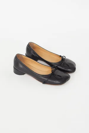 Black Leather Anatomical Ballet Flat