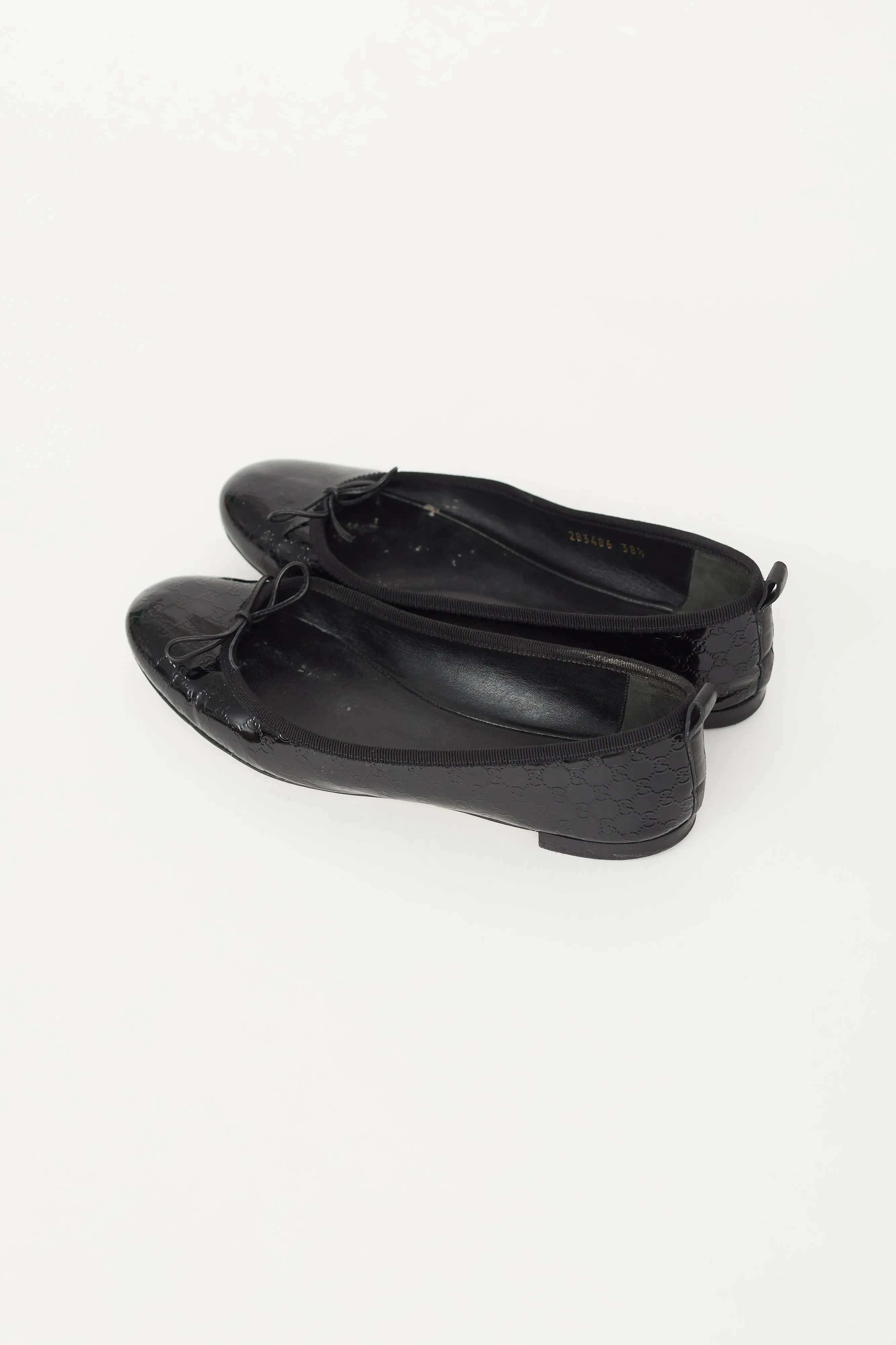 Black Patent GG Monogram Ballet Flat