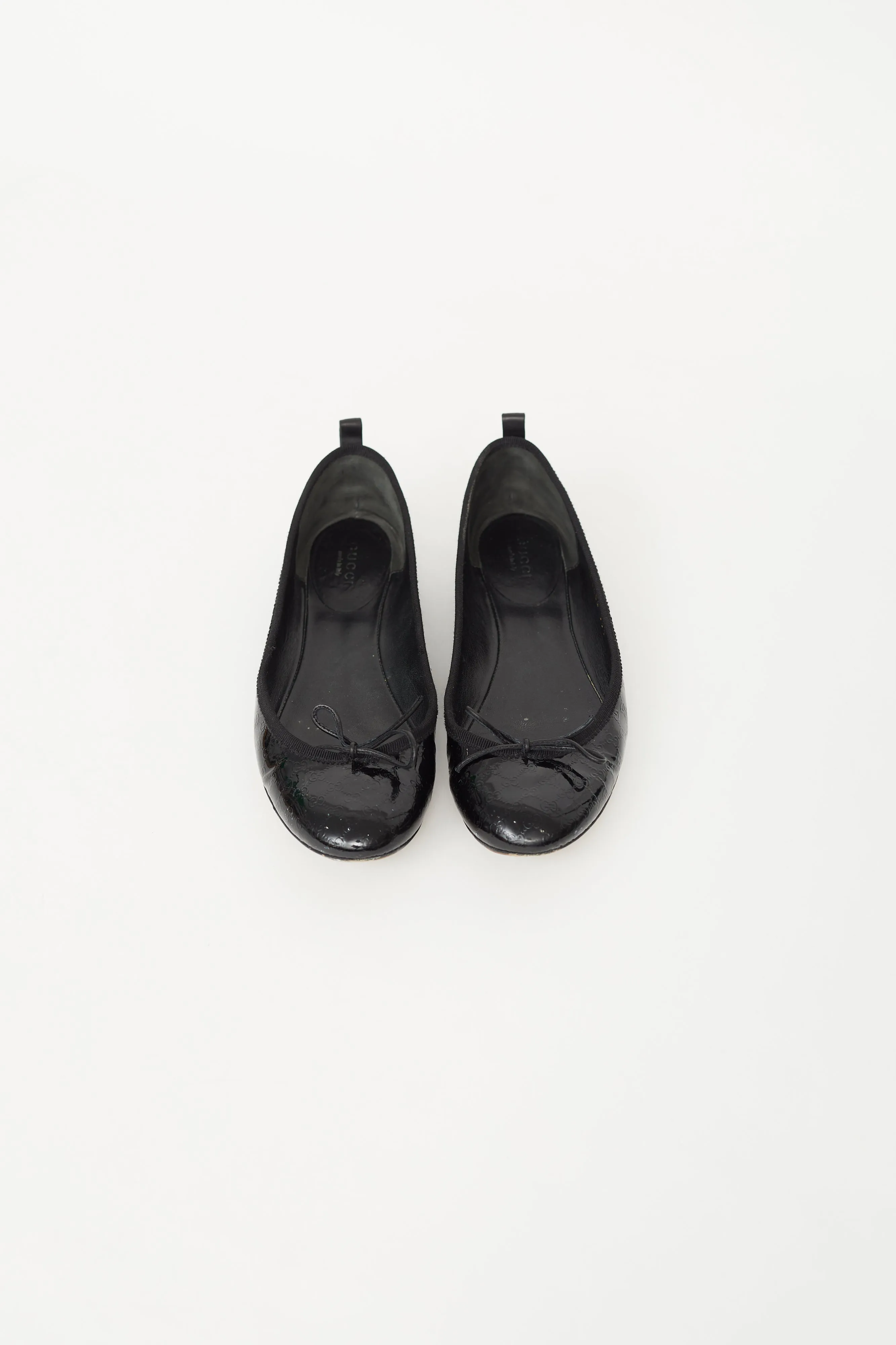 Black Patent GG Monogram Ballet Flat