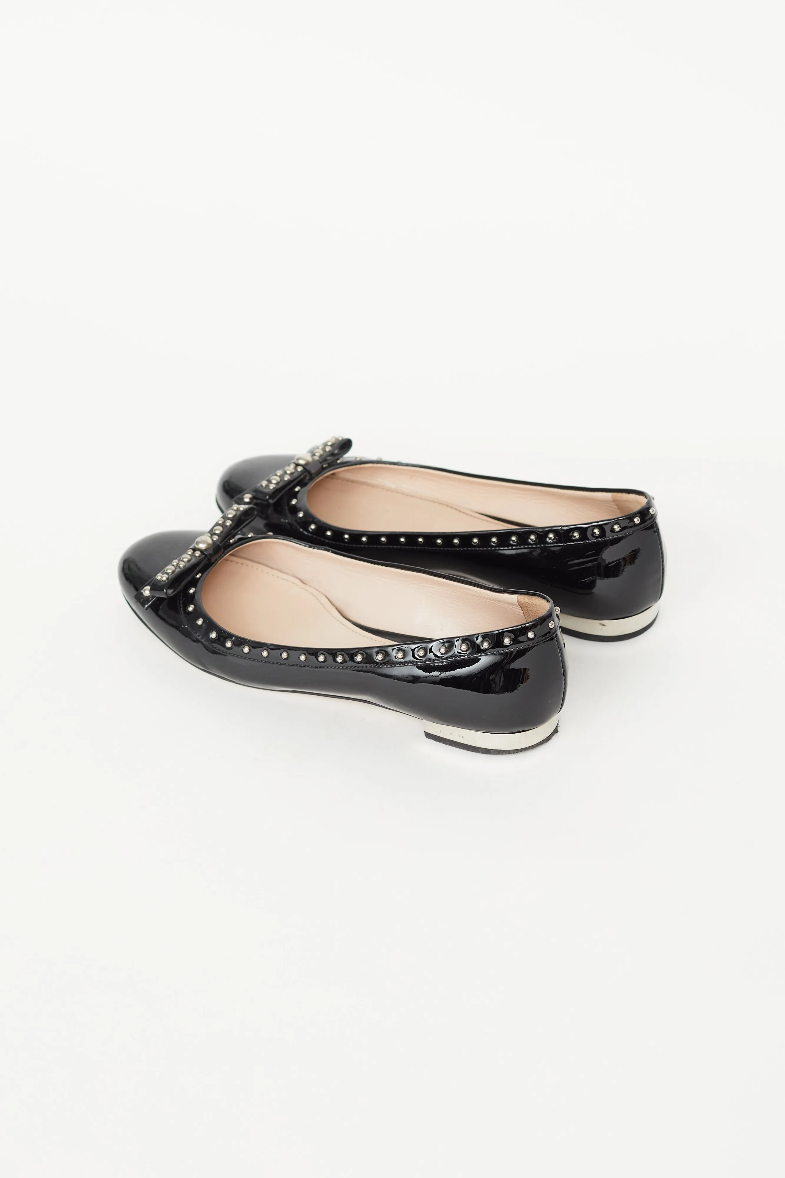 Black Patent Studded Ballet Flat