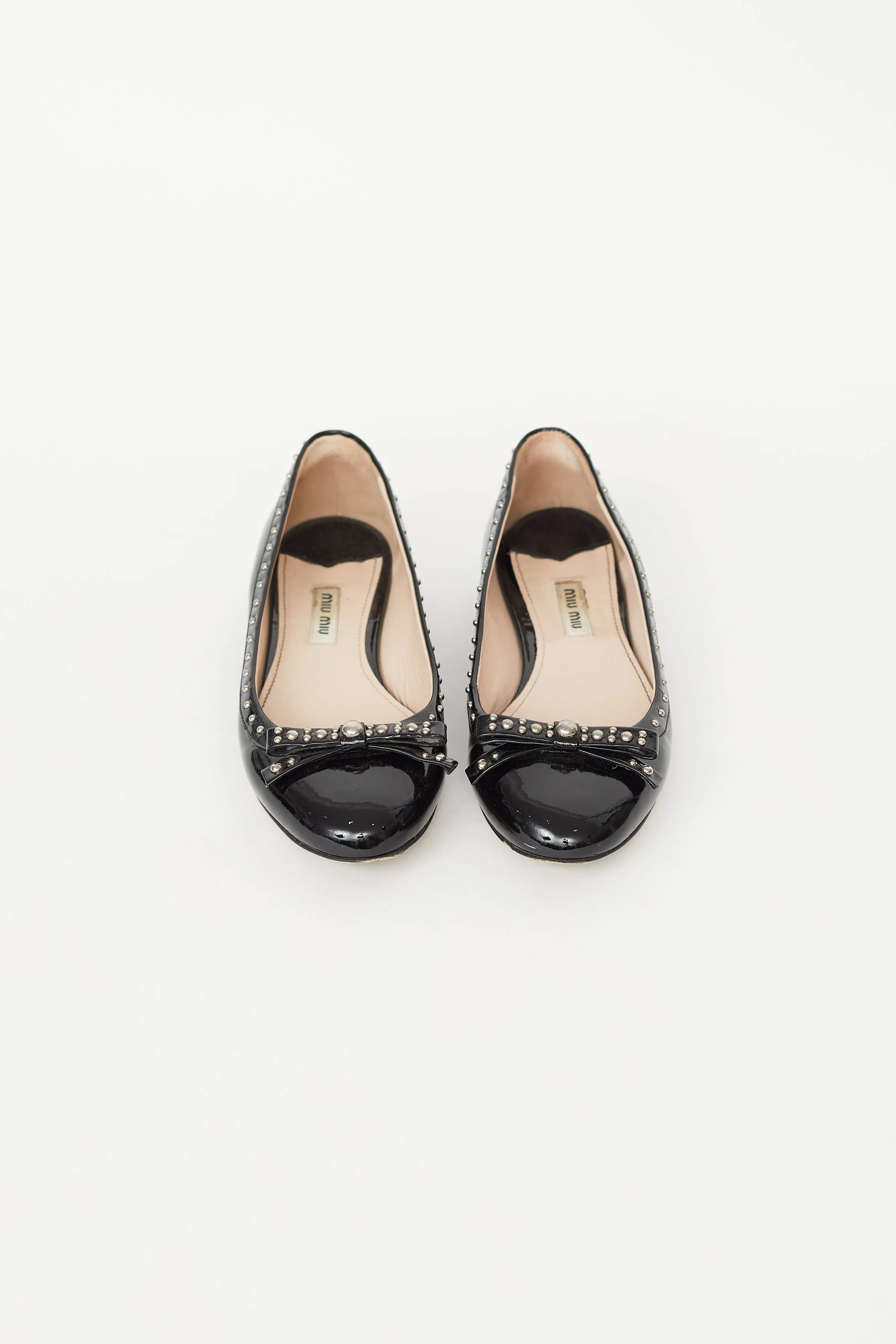 Black Patent Studded Ballet Flat