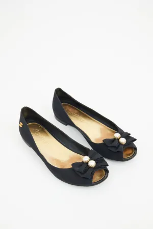 Black Pearl Embellished Flat