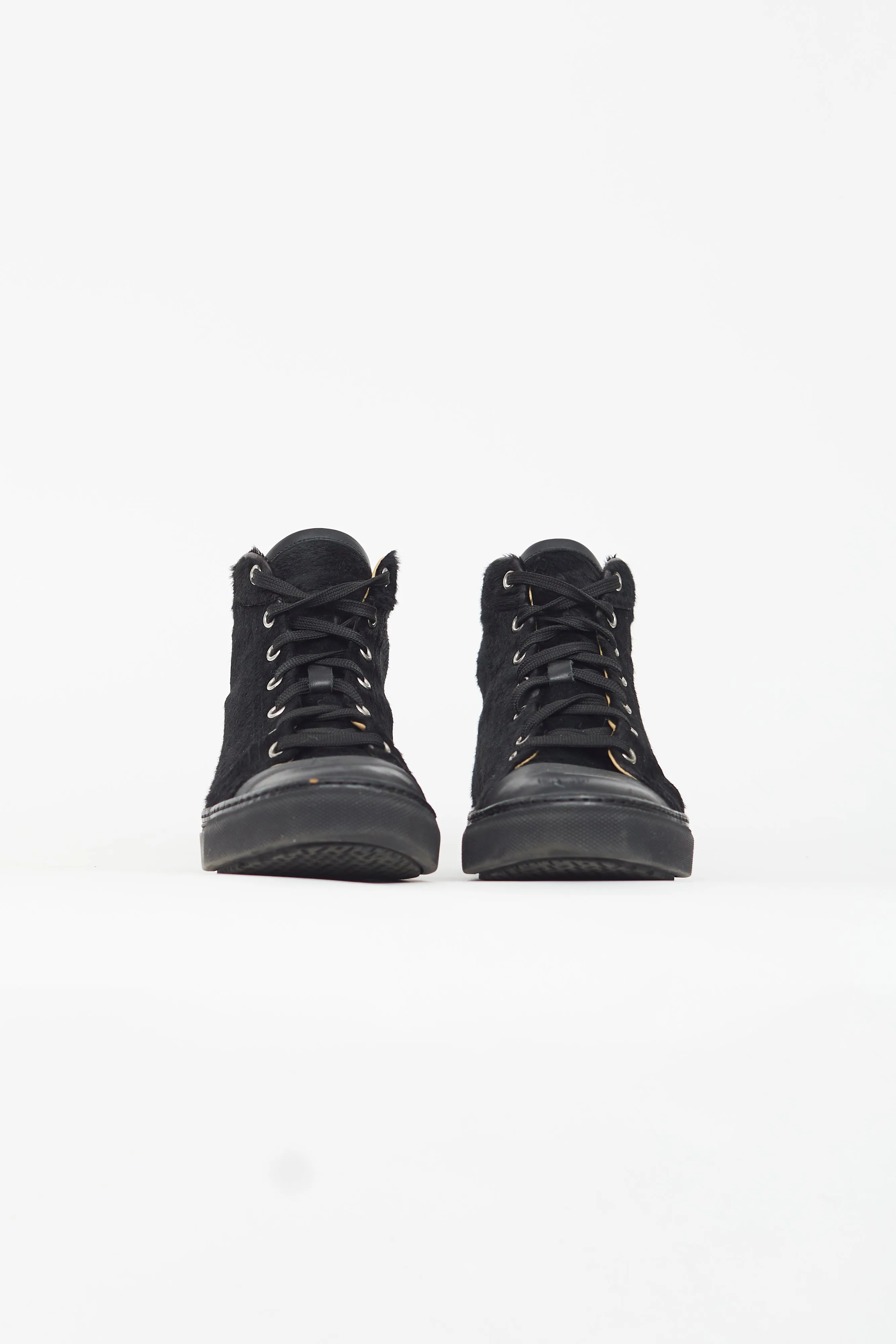 Black Textured High Top Sneaker