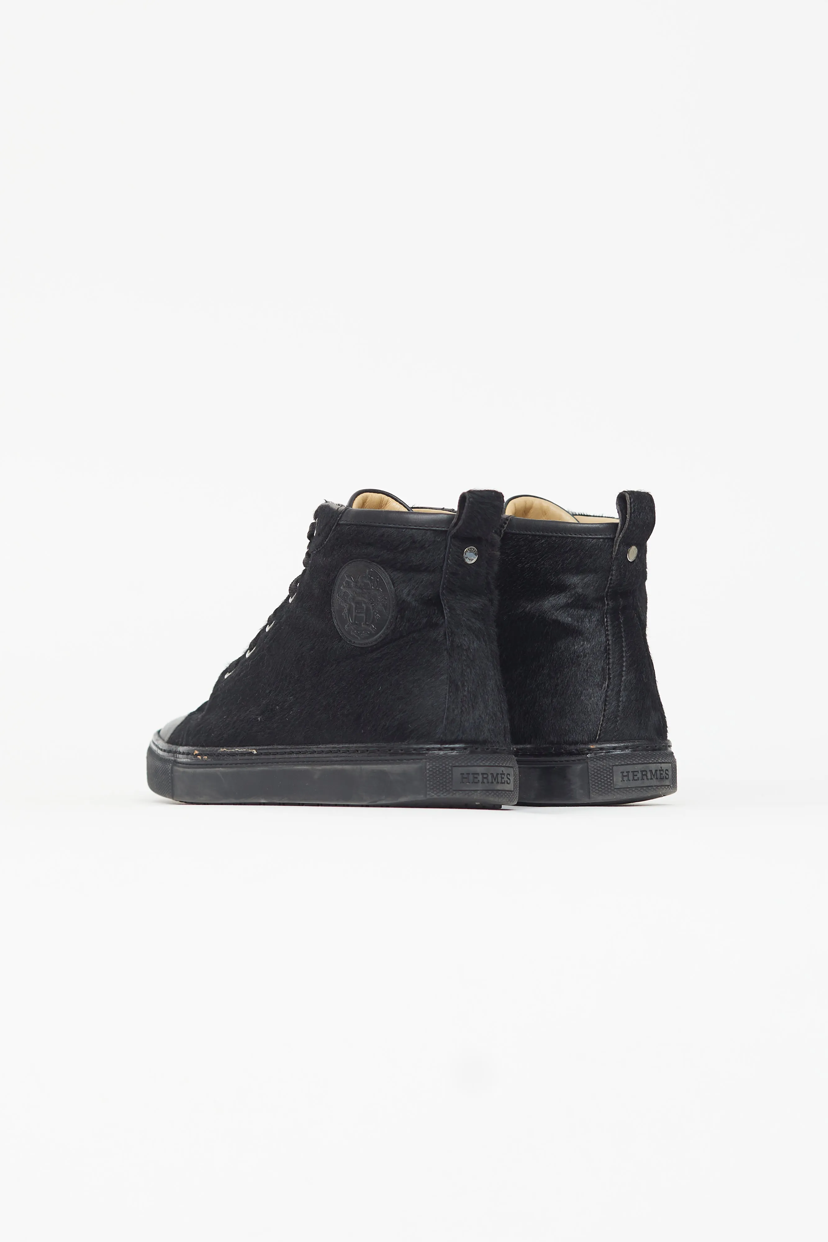Black Textured High Top Sneaker