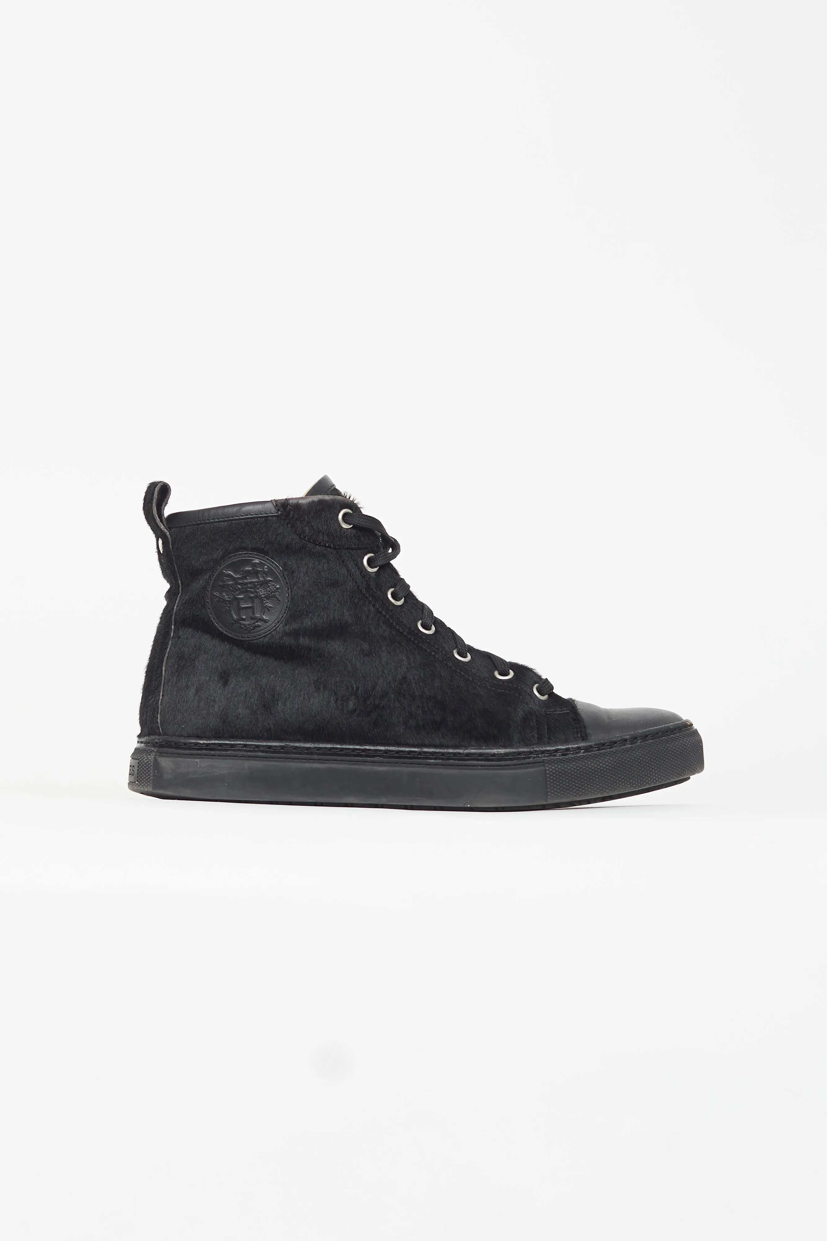 Black Textured High Top Sneaker