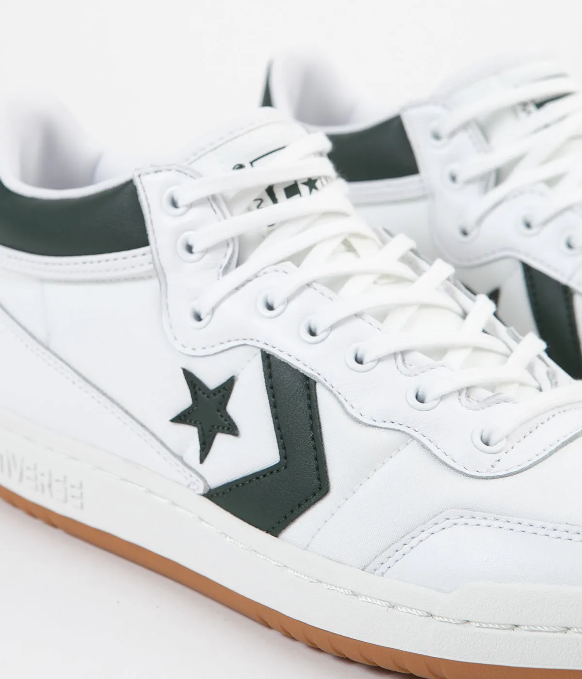 Converse Fastbreak Pro Mid Leather OG Block Shoes - White / Deep Emerald / Gum