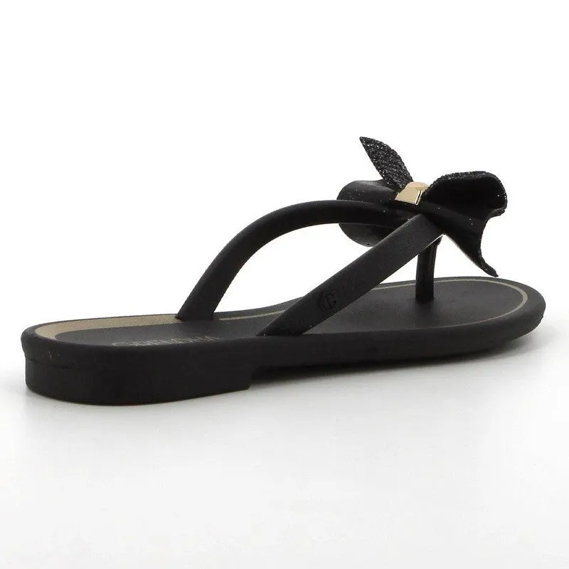 Grendha Thong with Bow Sandal - Black