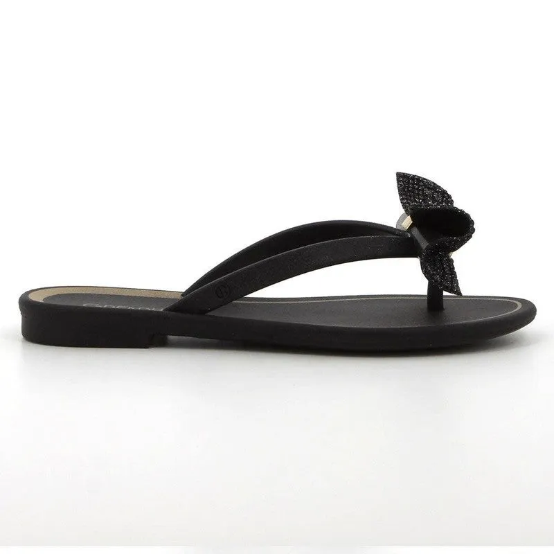 Grendha Thong with Bow Sandal - Black