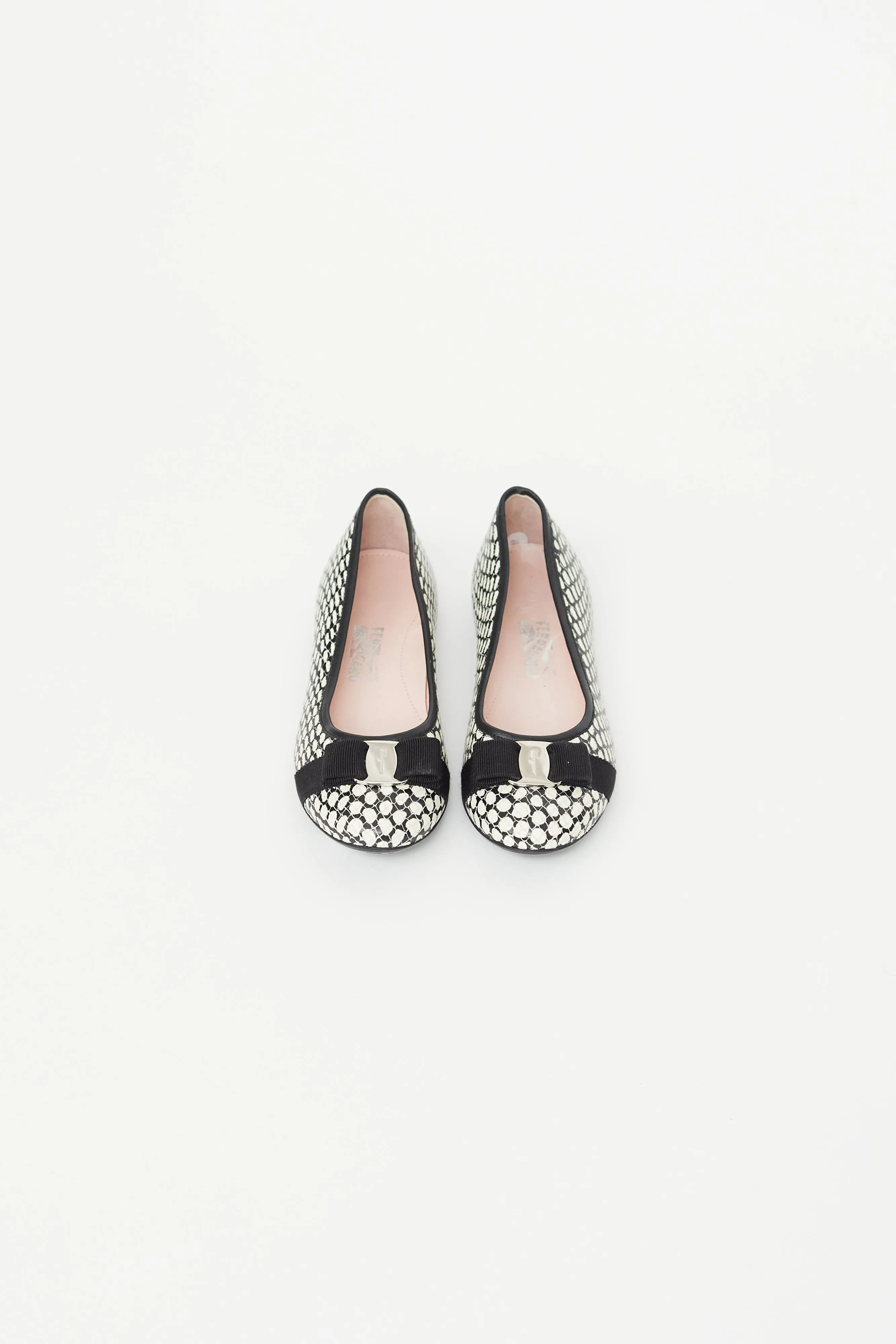 Kids Black & White Varina Ballet Flat