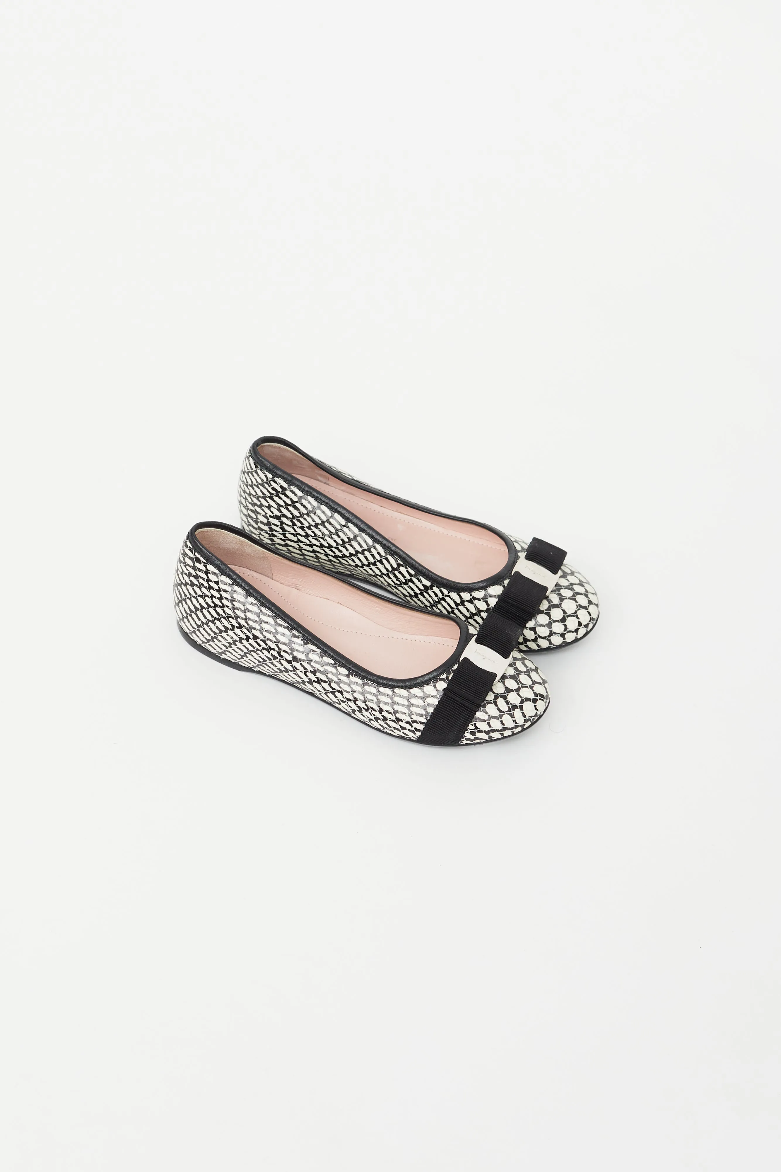 Kids Black & White Varina Ballet Flat