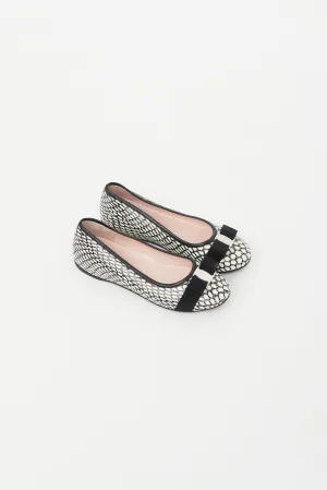 Kids Black & White Varina Ballet Flat