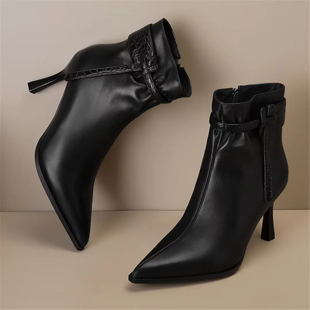 LeatherLuxe Chic Pointed Toe Winter Boots