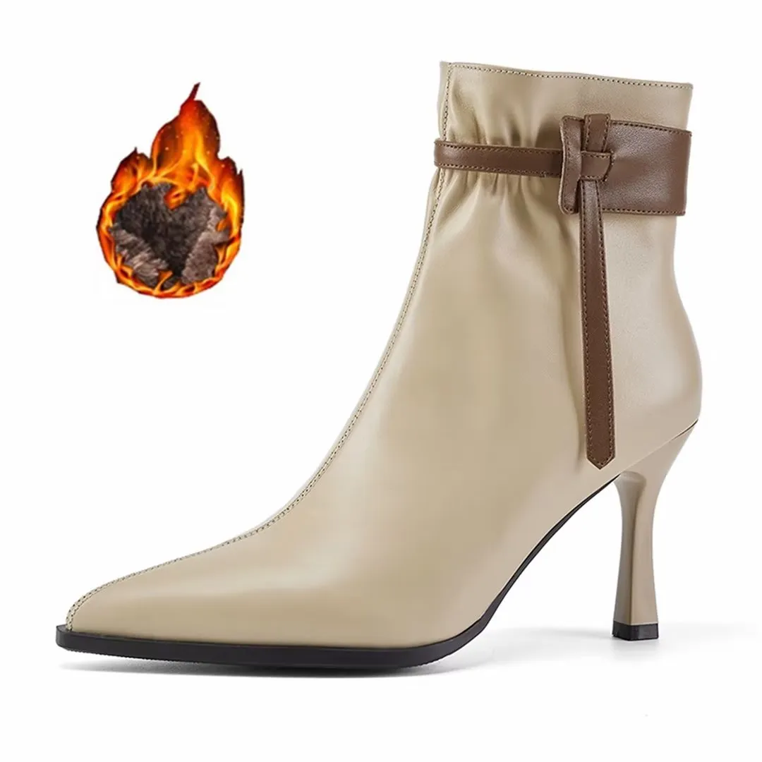 LeatherLuxe Chic Pointed Toe Winter Boots