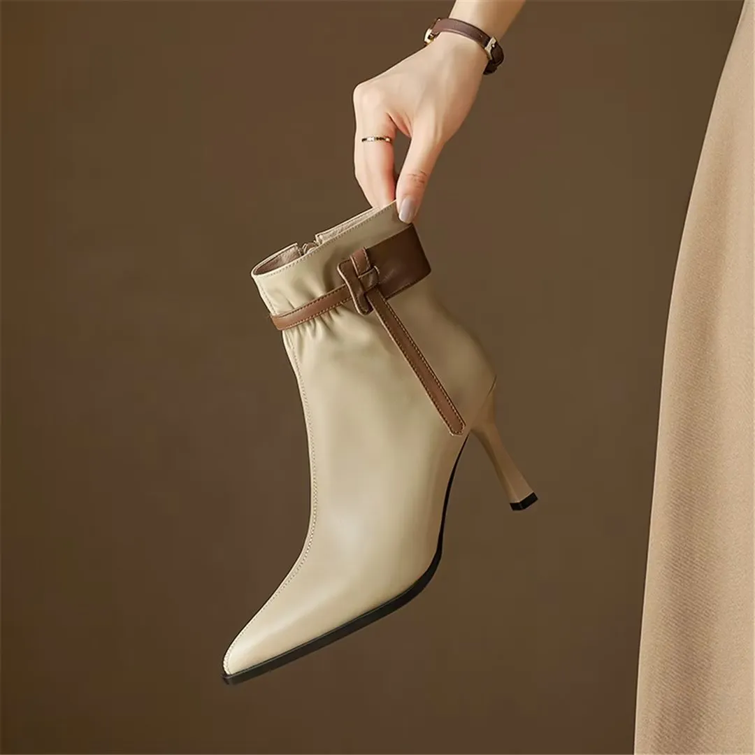 LeatherLuxe Chic Pointed Toe Winter Boots