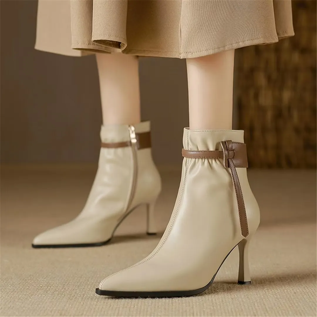 LeatherLuxe Chic Pointed Toe Winter Boots