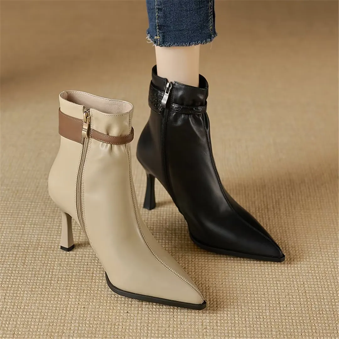 LeatherLuxe Chic Pointed Toe Winter Boots