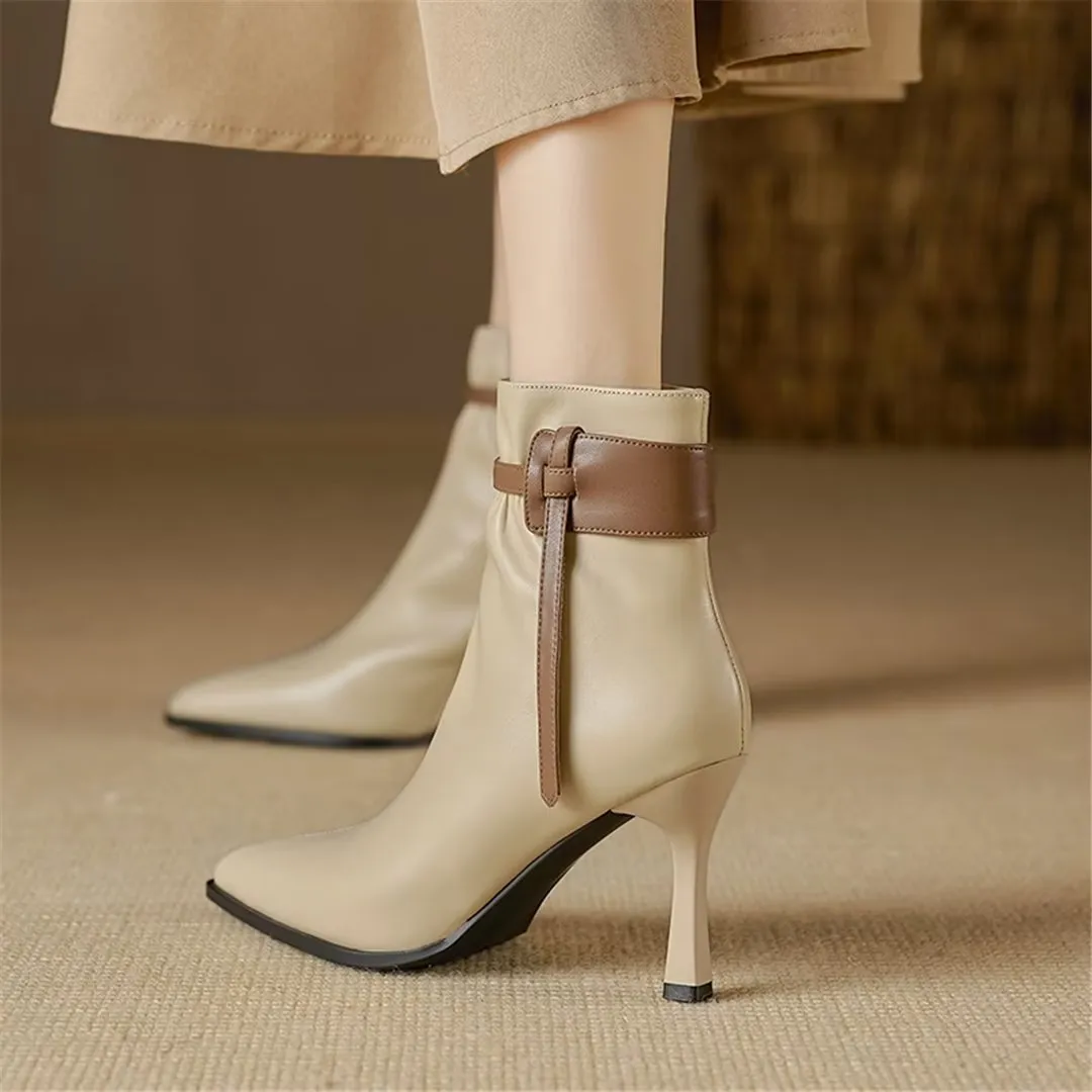 LeatherLuxe Chic Pointed Toe Winter Boots