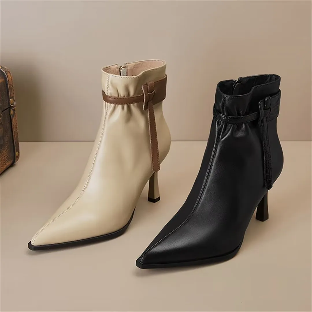 LeatherLuxe Chic Pointed Toe Winter Boots
