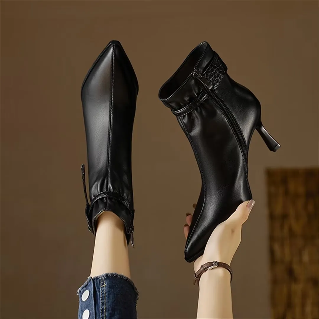 LeatherLuxe Chic Pointed Toe Winter Boots