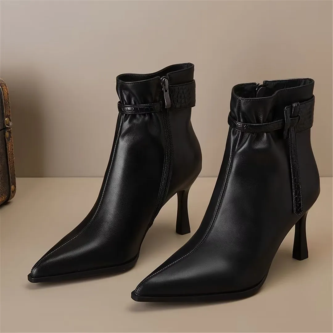 LeatherLuxe Chic Pointed Toe Winter Boots