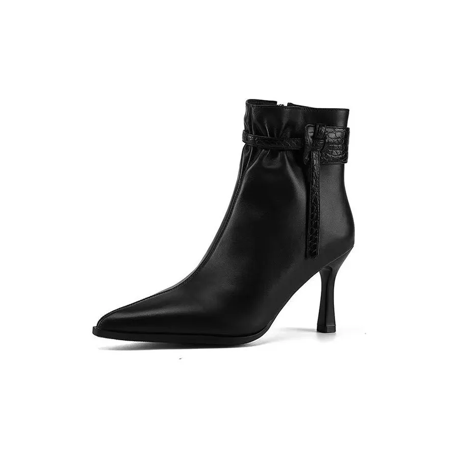 LeatherLuxe Chic Pointed Toe Winter Boots