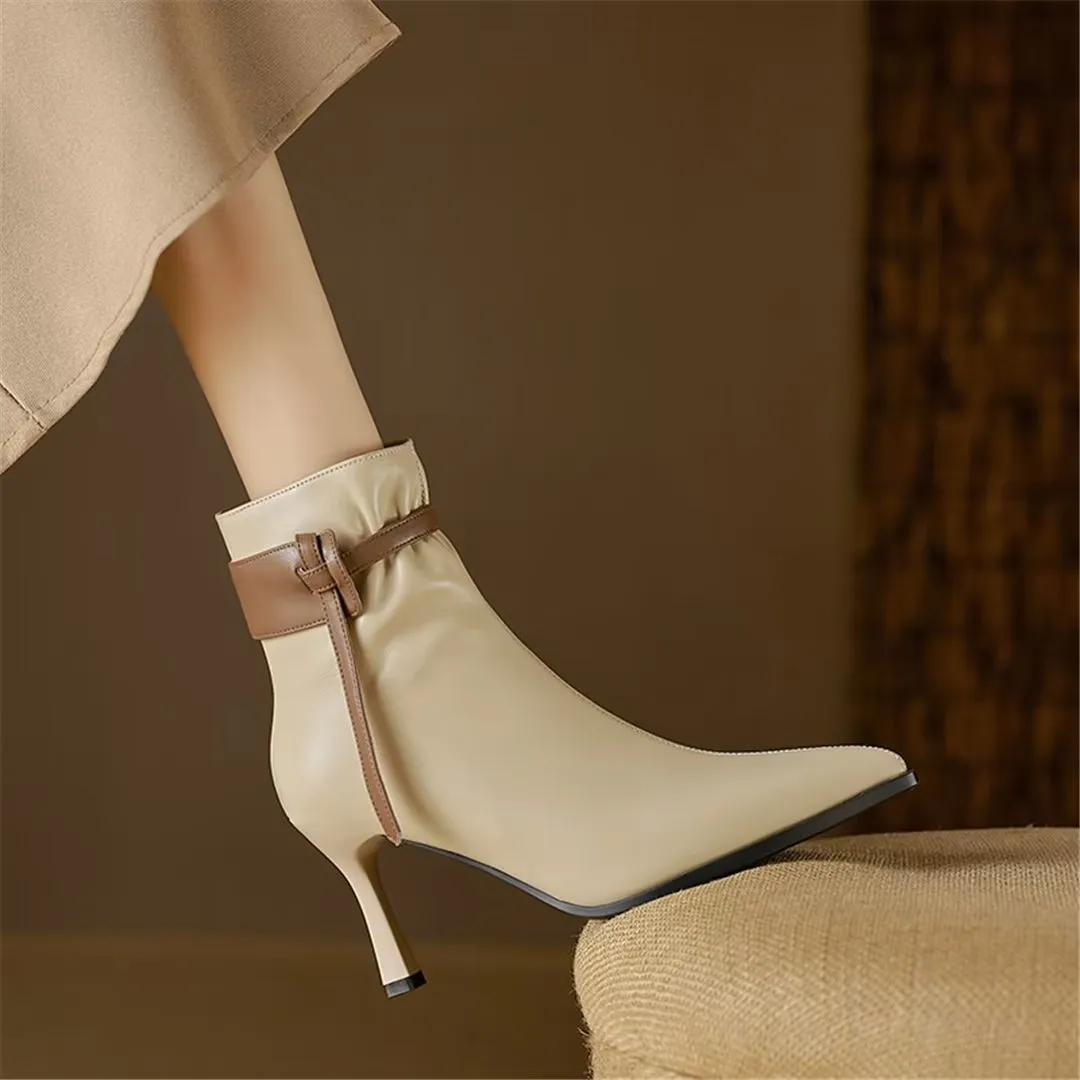 LeatherLuxe Chic Pointed Toe Winter Boots
