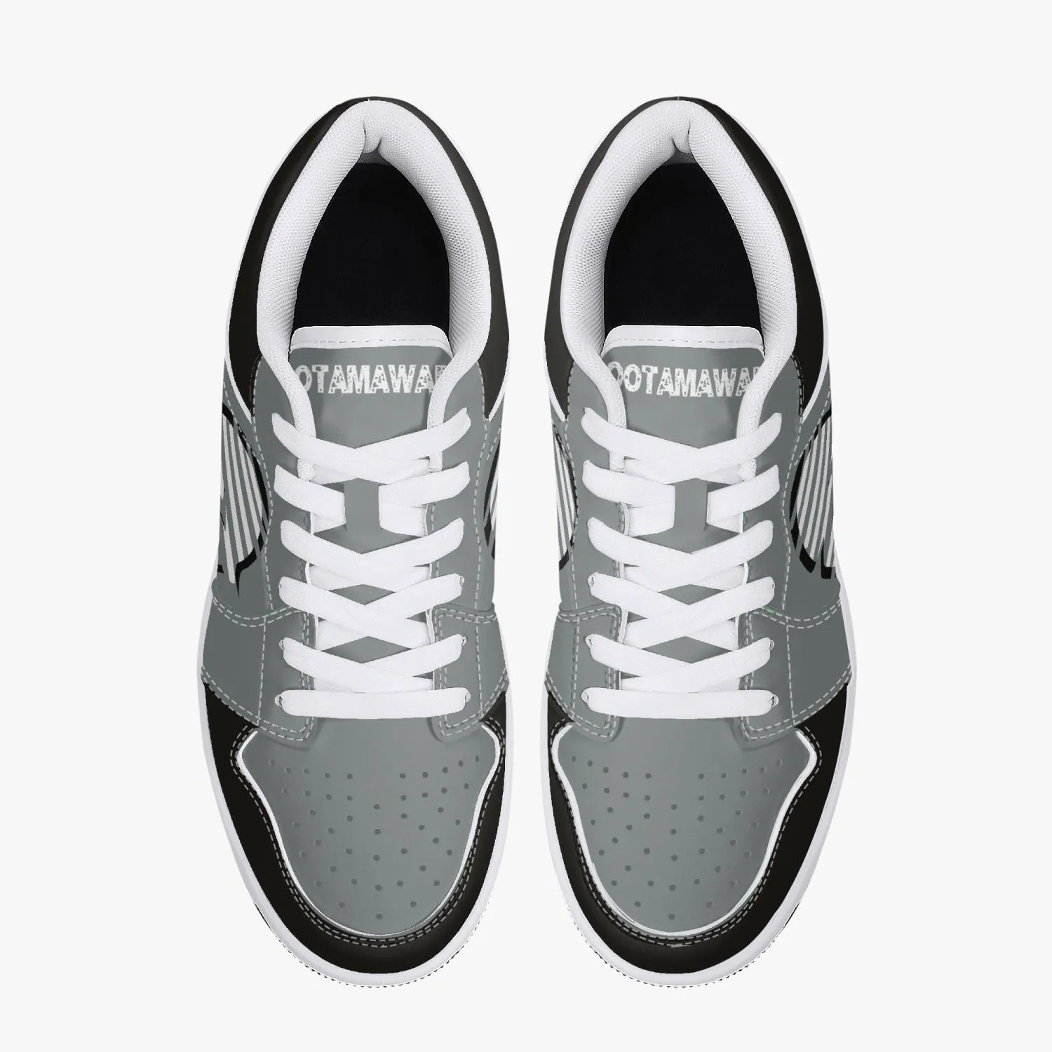Low-Top Leather Gray Sneakers