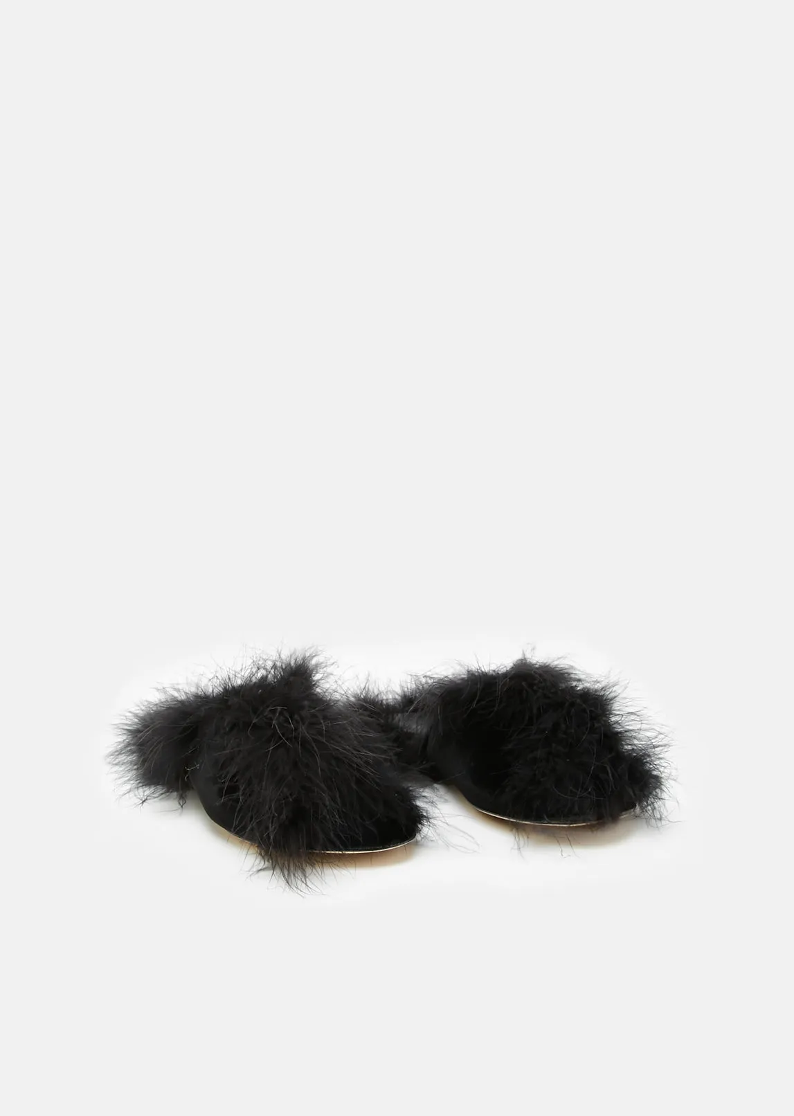 Marabou Trimmed Velvet Bow Mule