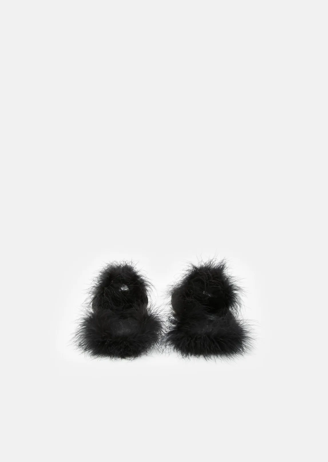 Marabou Trimmed Velvet Bow Mule