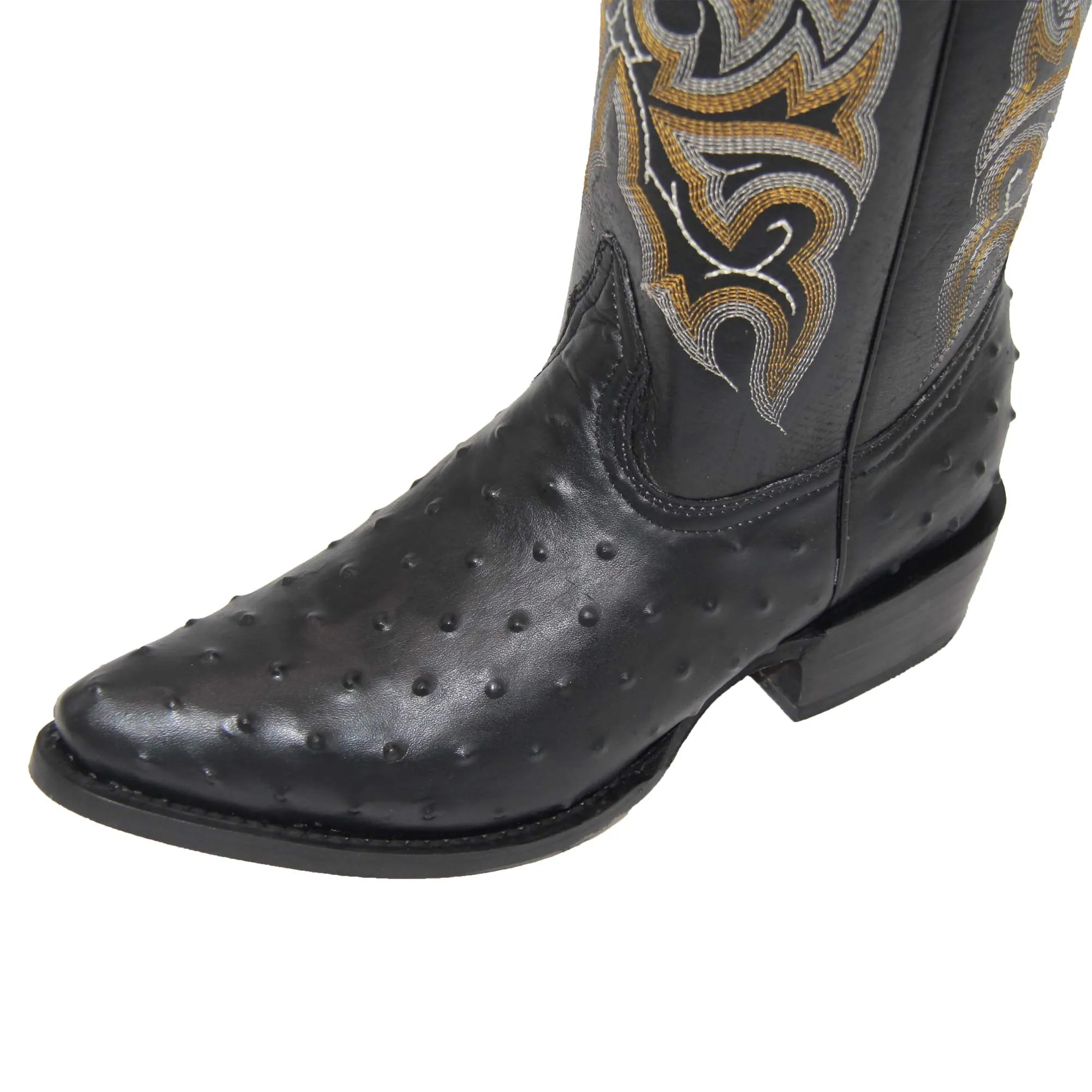 Men's Embossed Ostrich Quill Print Cowboy Boot