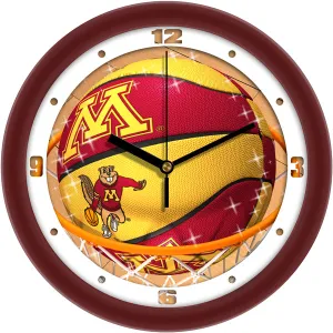 Minnesota Gophers Wall Clock - Basketball Slam Dunk