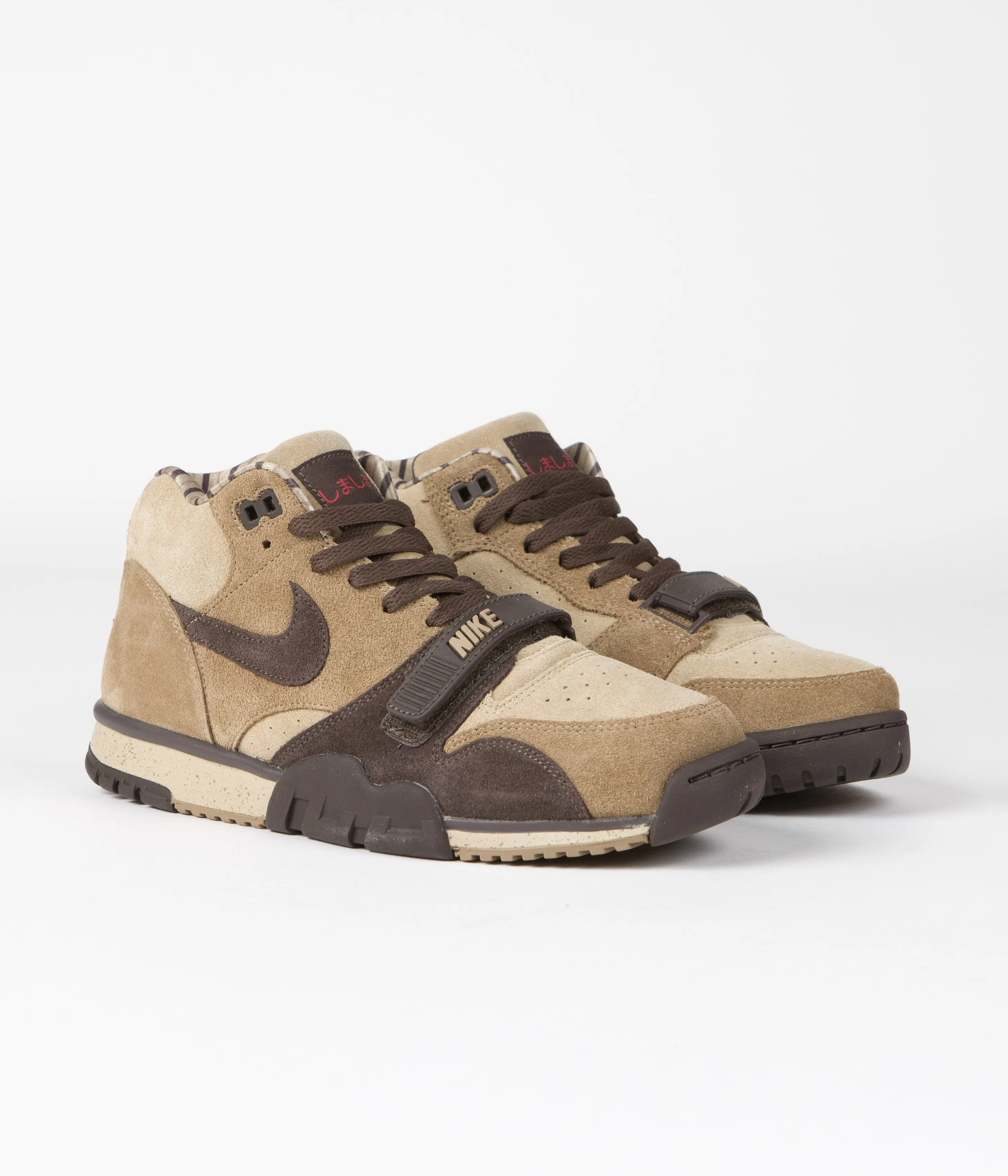 Nike Air Trainer 1 Shoes - Hay / Baroque Brown - Taupe - Varsity Red