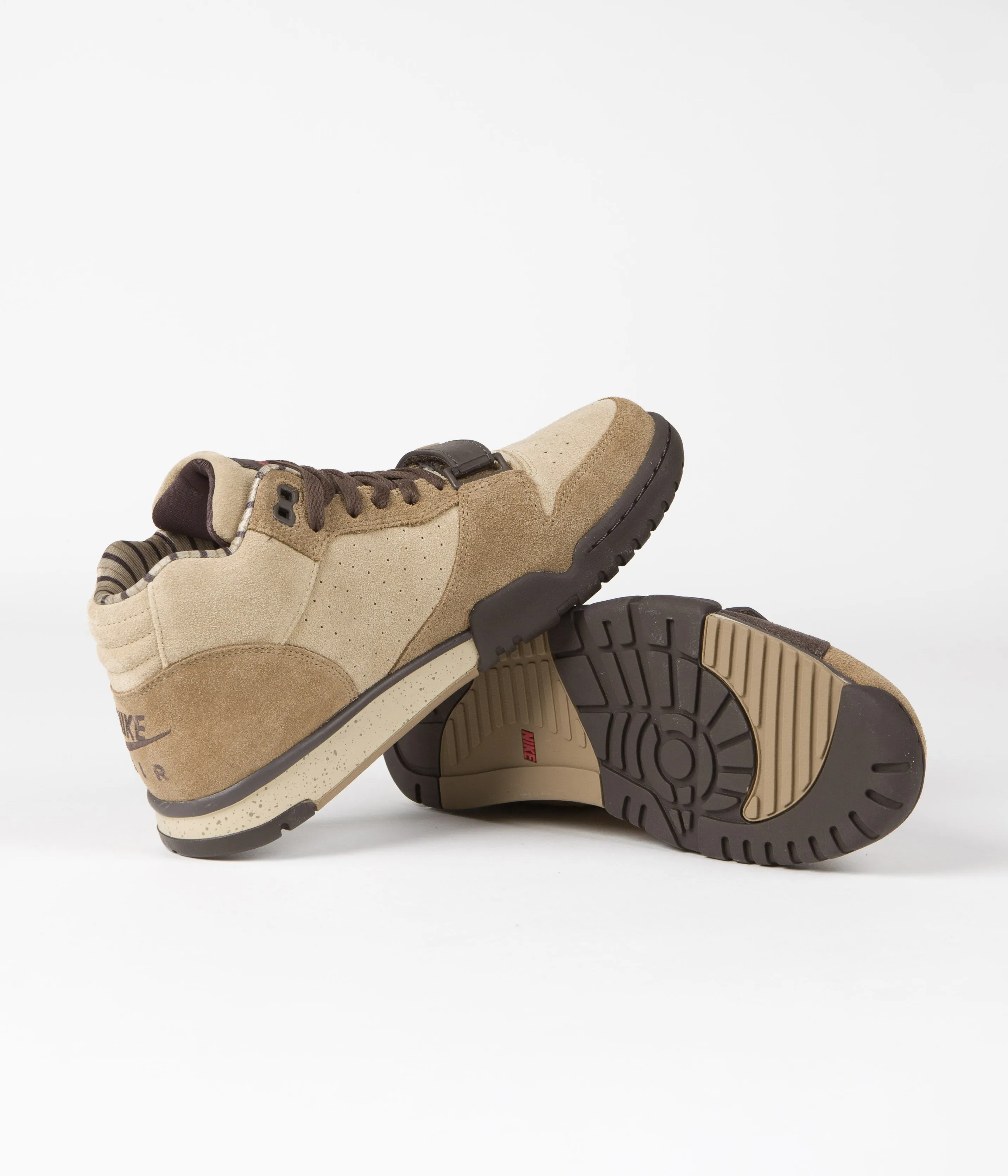 Nike Air Trainer 1 Shoes - Hay / Baroque Brown - Taupe - Varsity Red