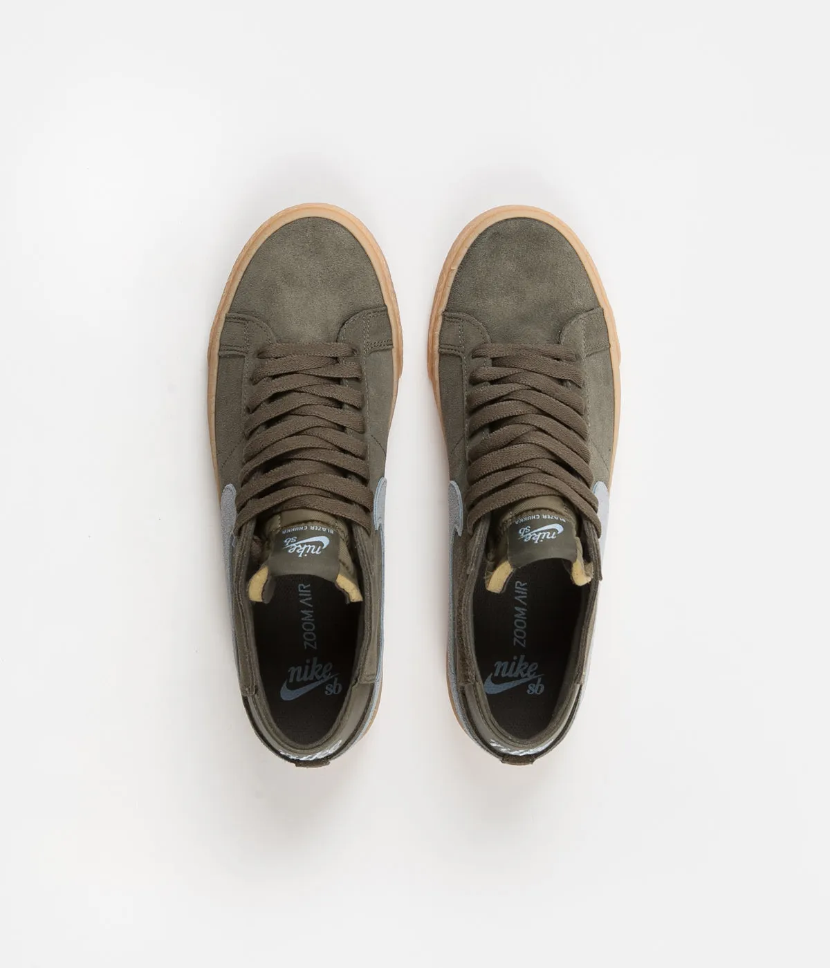 Nike SB Blazer Chukka Shoes - Medium Olive / Light Armory Blue