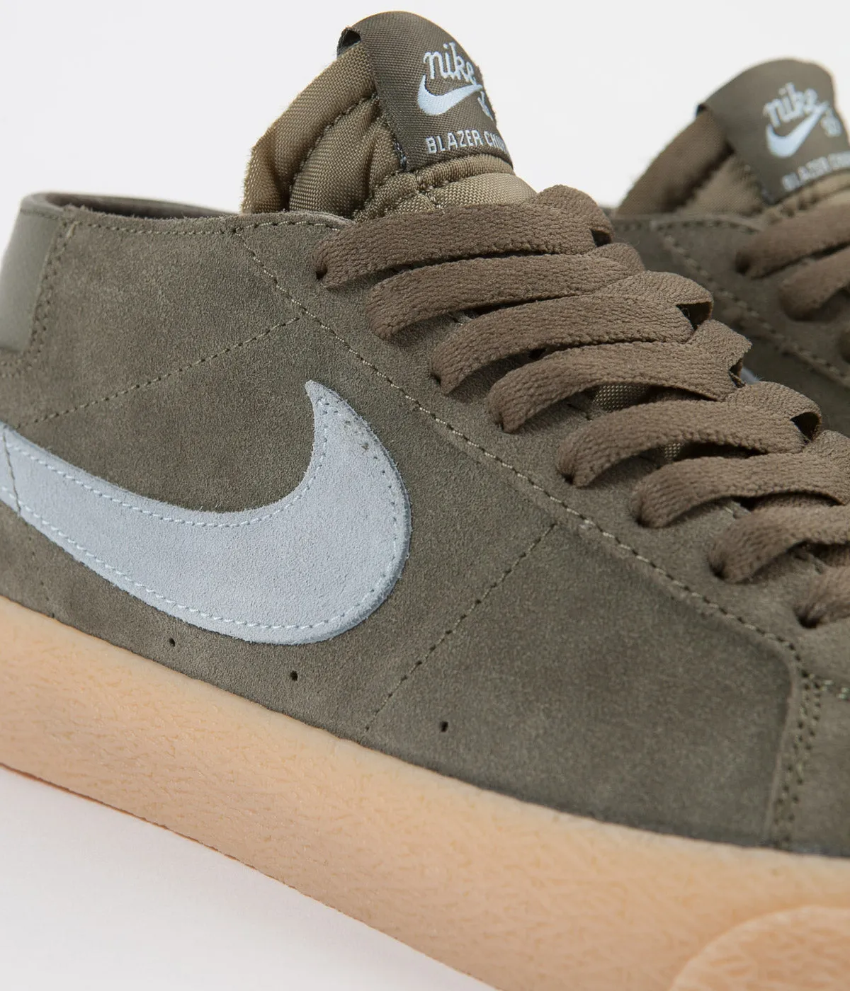 Nike SB Blazer Chukka Shoes - Medium Olive / Light Armory Blue