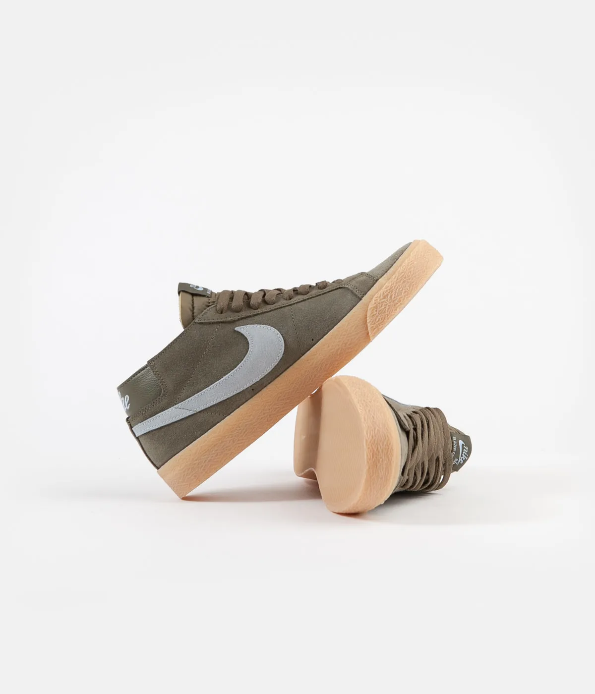 Nike SB Blazer Chukka Shoes - Medium Olive / Light Armory Blue