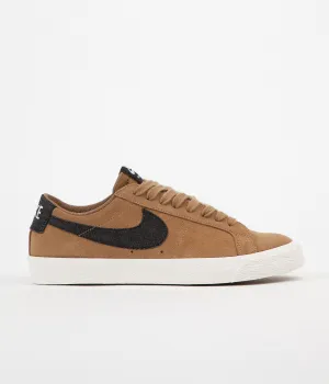 Nike SB Blazer Low Shoes - Golden Beige / Black - Sail - Gum Light Brown