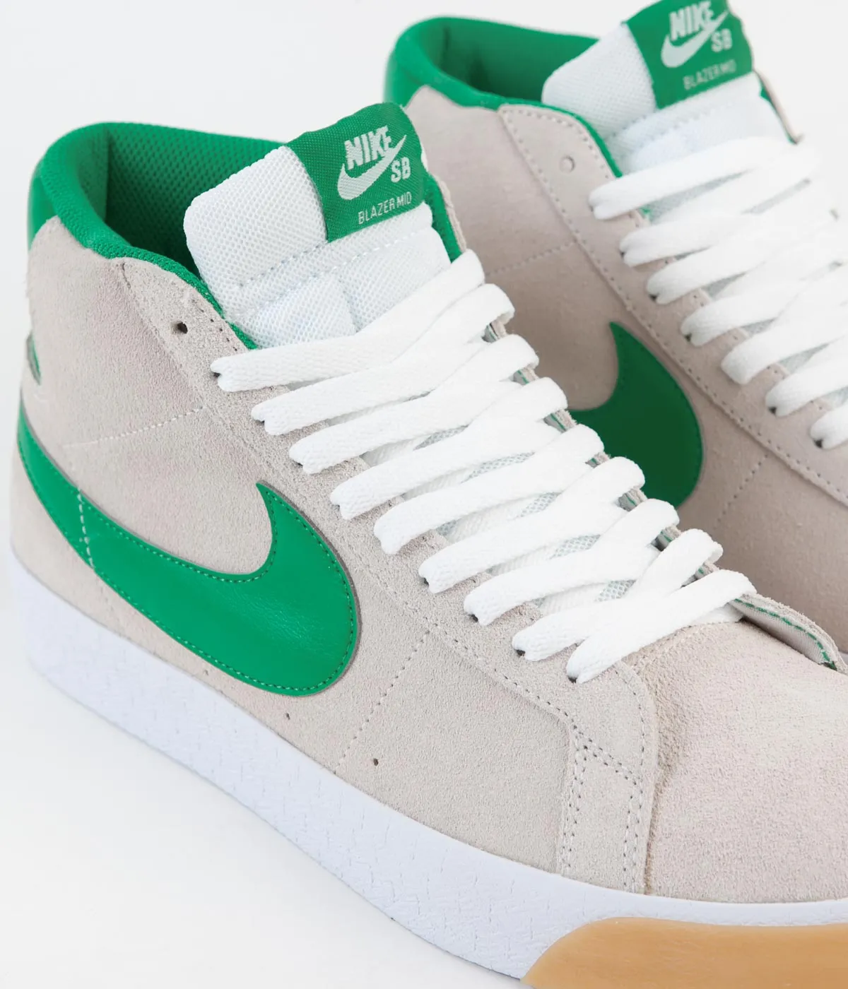Nike SB Blazer Mid Shoes - White / Lucky Green - White - Coconut Milk