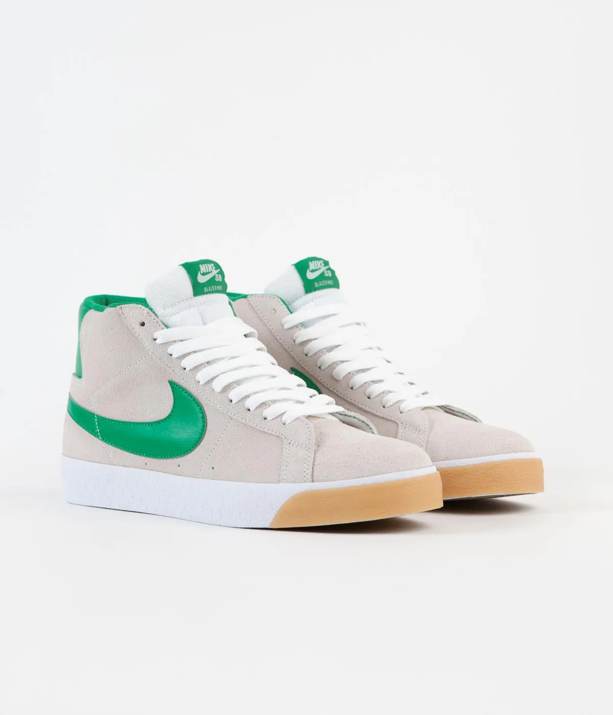 Nike SB Blazer Mid Shoes - White / Lucky Green - White - Coconut Milk