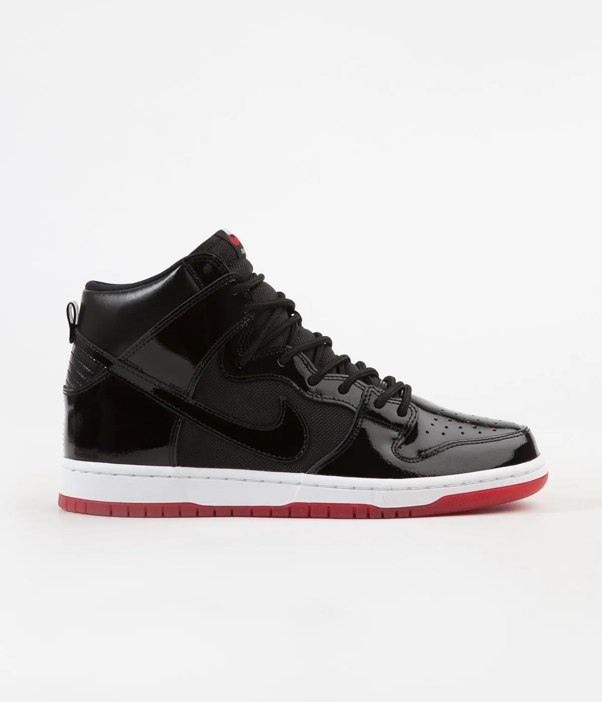 Nike SB Dunk High TR Shoes - Black / Black - White - Varsity Red