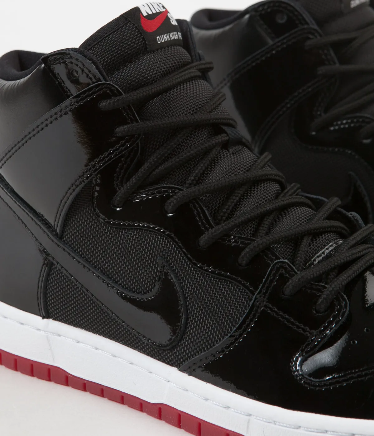 Nike SB Dunk High TR Shoes - Black / Black - White - Varsity Red