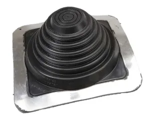 PIPE BOOT - #3 SQUARE BASE BLACK EPDM MASTER FLASHING - 1/4"-5-3/4"