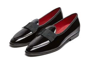 Sagan Opera Bow in Black Patent and Gros Grain